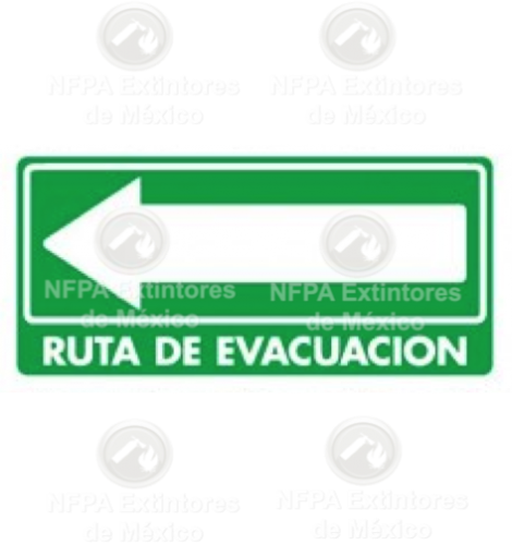 SEAL RUTA DE EVACUACION IZQUIERDA NF024N ESTIRENO  PROTECCION CIVIL