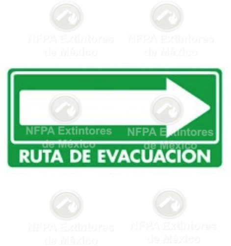 SEAL RUTA DE EVACUACION DERECHA NF025N ESTIRENO  PROTECCION CIVIL