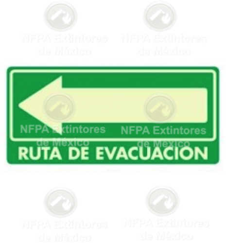 SEAL RUTA DE EVACUACION IZQUIERDA NF024F ESTIRENO PROTECCION CIVIL